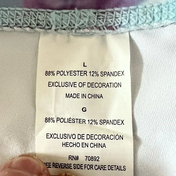 APANA Tie-Dye Leggings Blue & Purple Pants NWT Sz Large - Picture 8 of 10